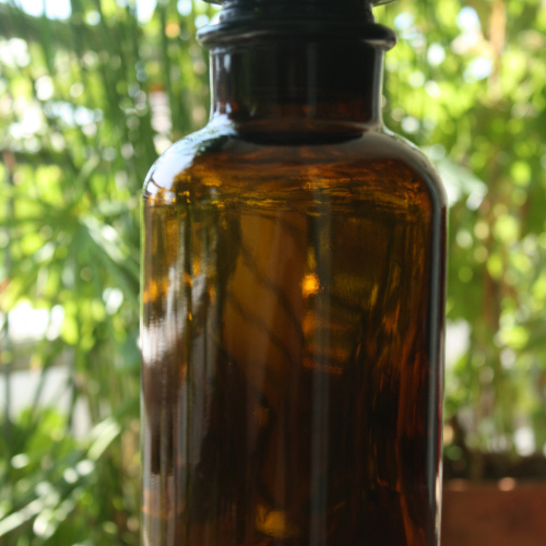 Apothekerflasche, 1 L, Braunglas, Weithals (3er Pack)