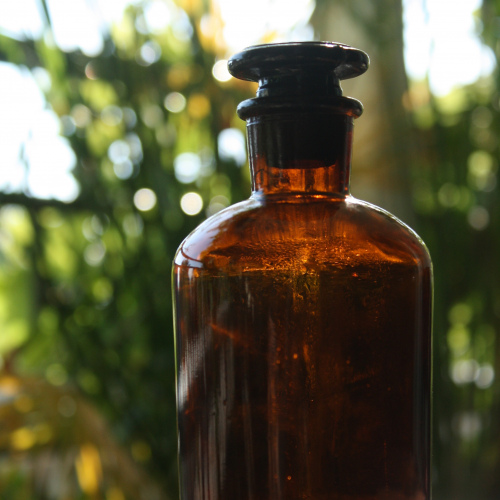 Apothekerflasche, 250 ml, Braunglas, Enghals (6er Pack)