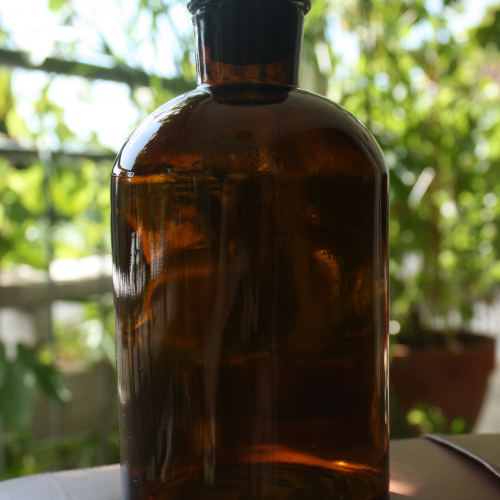 Apothekerflasche, 1 L, Braunglas, Enghals (3er Pack)