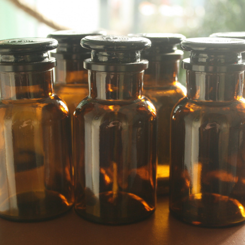 Apothekerflasche, 125 ml, Braunglas Weithals (6er Pack)